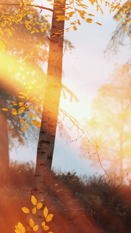 luz del sol dorada a través de los árboles en un bosque