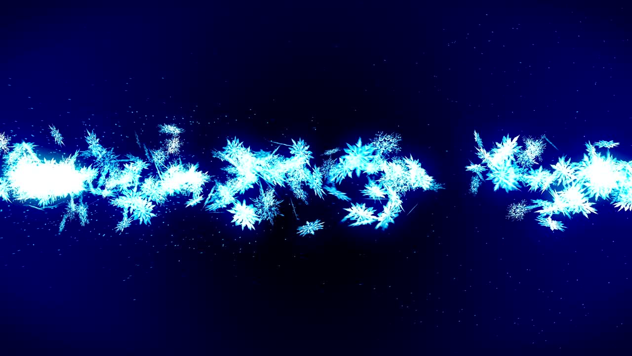 copos de nieve cayendo sobre un fondo azul, animación de brillo en bucle,