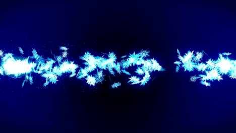 copos de nieve cayendo sobre un fondo azul, animación de brillo en bucle,