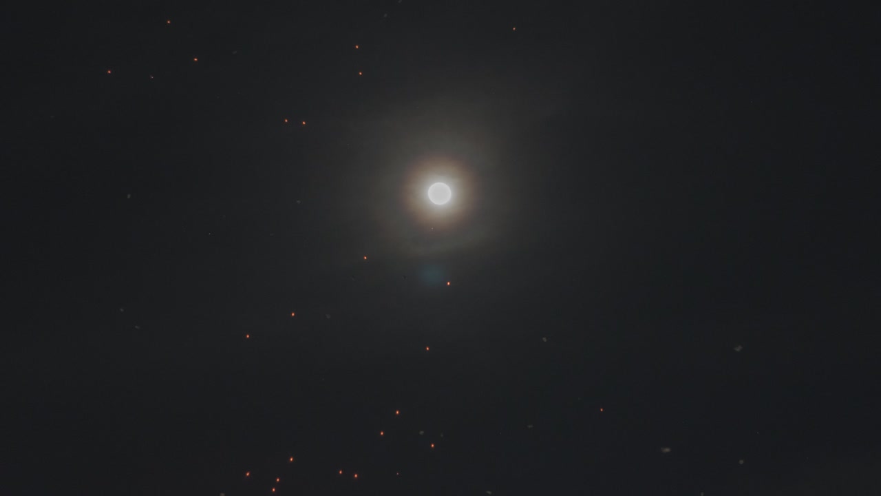 Full moon with Fireworks