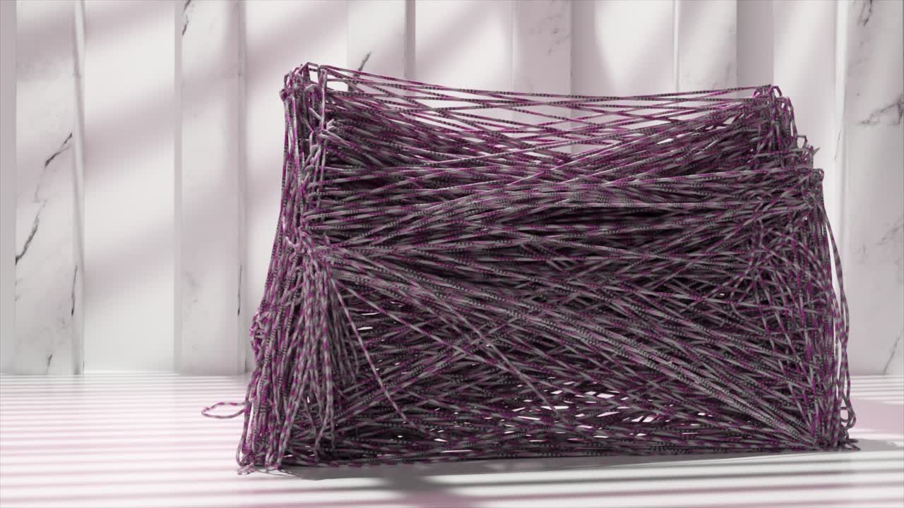 абстрактная 3d-скульптура из переплетенных струн