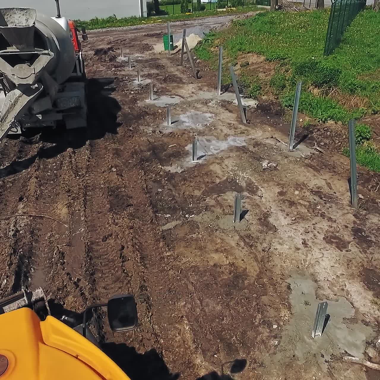 Construction machines on site
