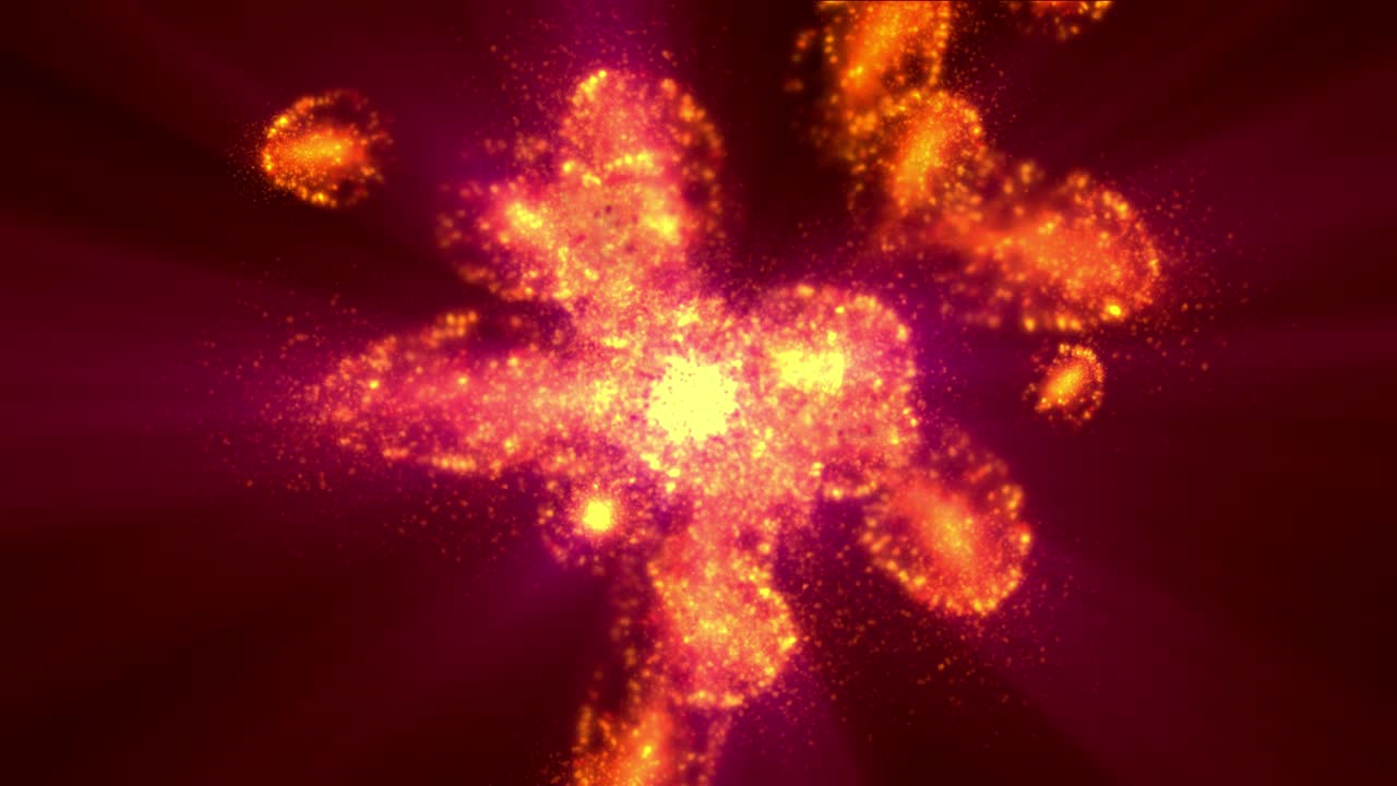 explosión de lava de partículas fuego abstracto 4k