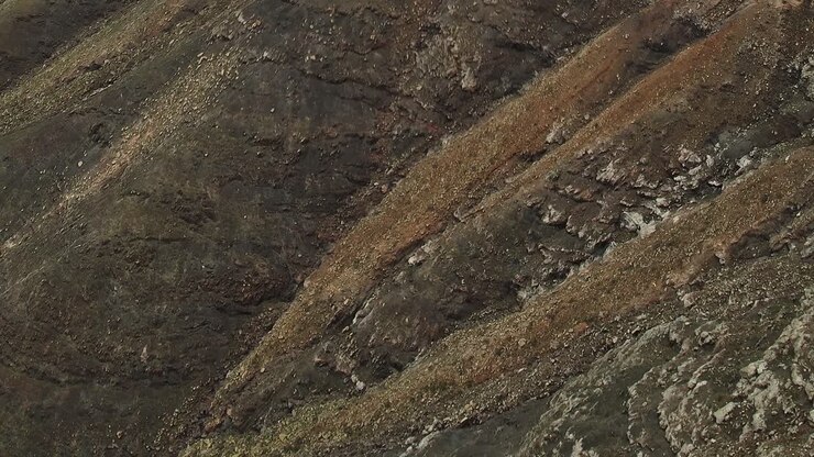 Top View of Ancient Lava Flow and Craters