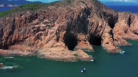 drone fly over hong kong geographical park in sai kung