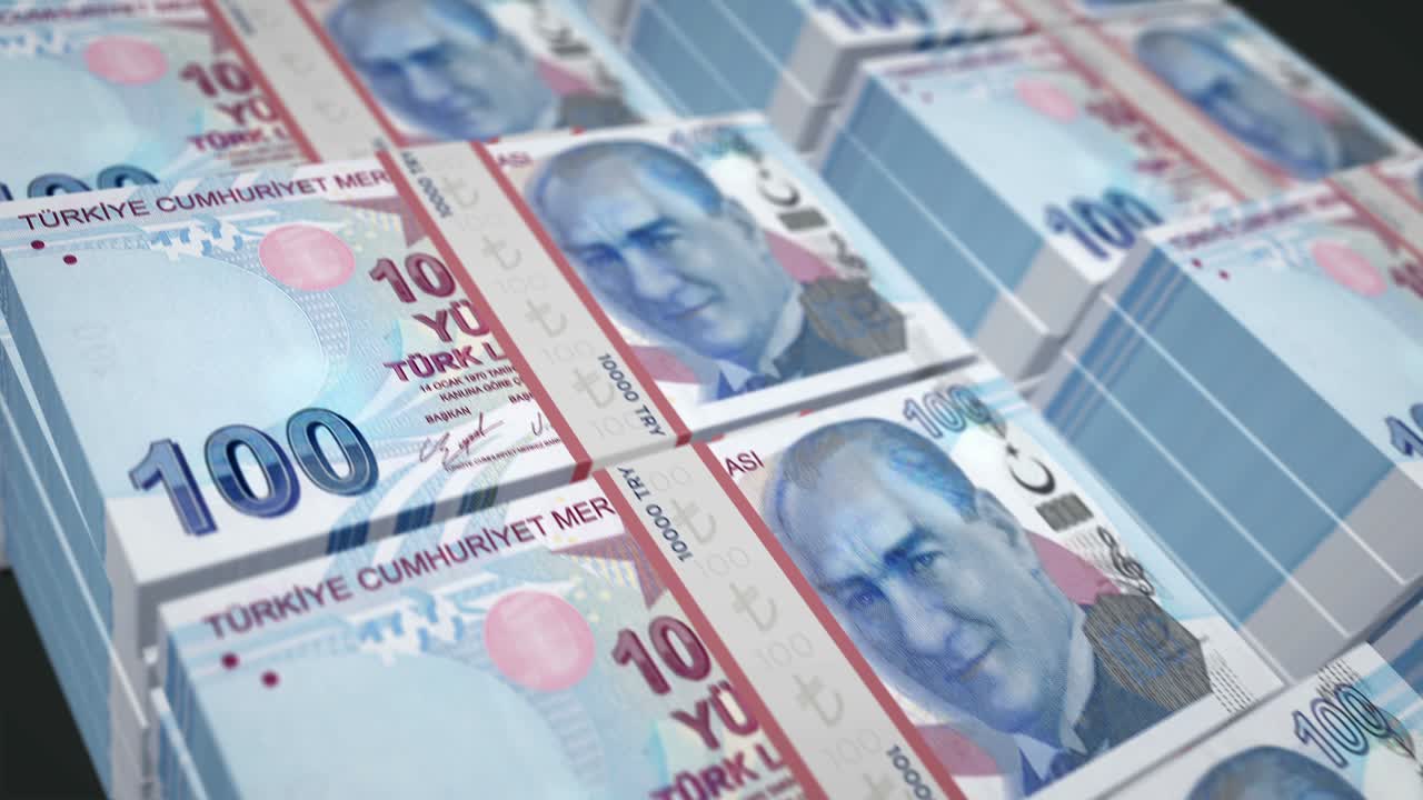 터키 리라 (turkish lira) 지폐는 이 지 않는 으로 여 있습니다.