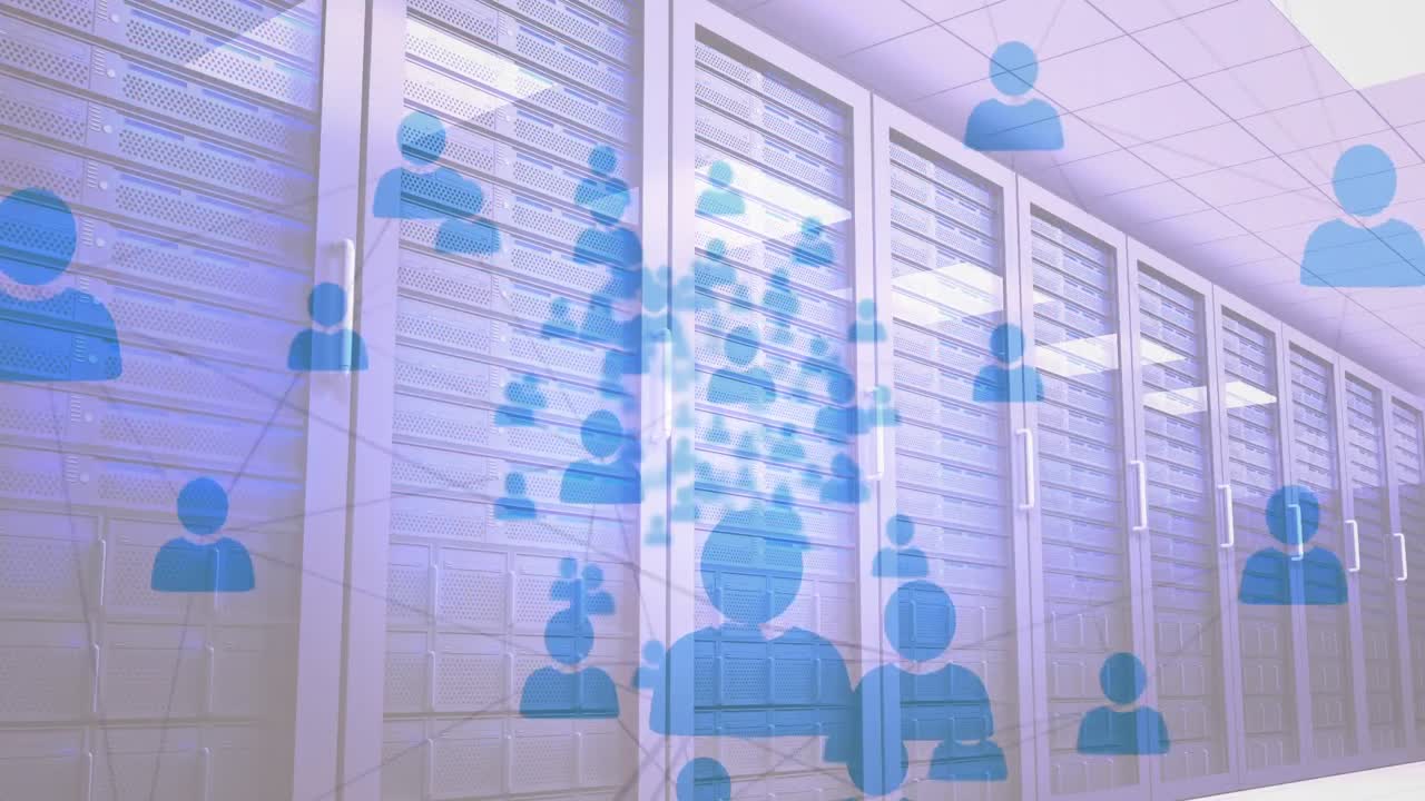 Animation of network of connections over computer servers