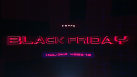 black friday on computer screen with hud elements and glitch