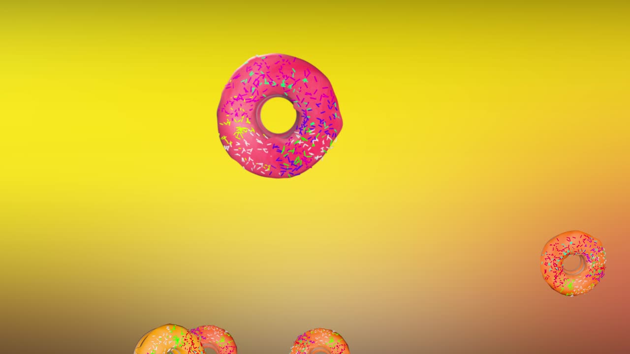 Falling frosting donuts motion graphics birthday advertise etc falling donuts falling burger pizza
