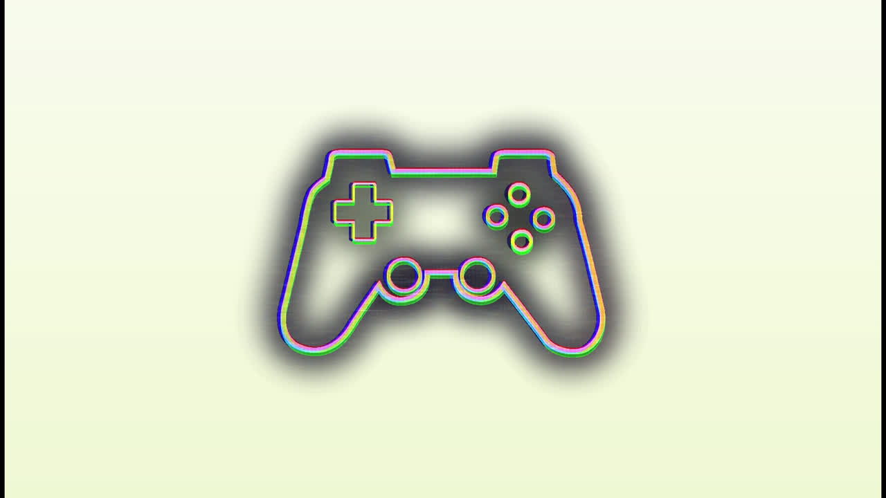 animación del controlador de videojuego moviéndose en bucle sobre fondo blanco, espacio de copia