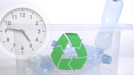 recycling sign and clock