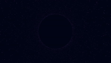 minimalistic black circle with white dot and surrounding white dots