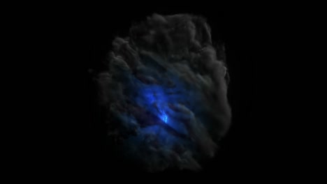 isolated abstract lightning and smoke with turbulent motion, multi-color powder, fog, smoke explosion. alpha channel with black/white matte for post-production, digital composition. 3d render loop