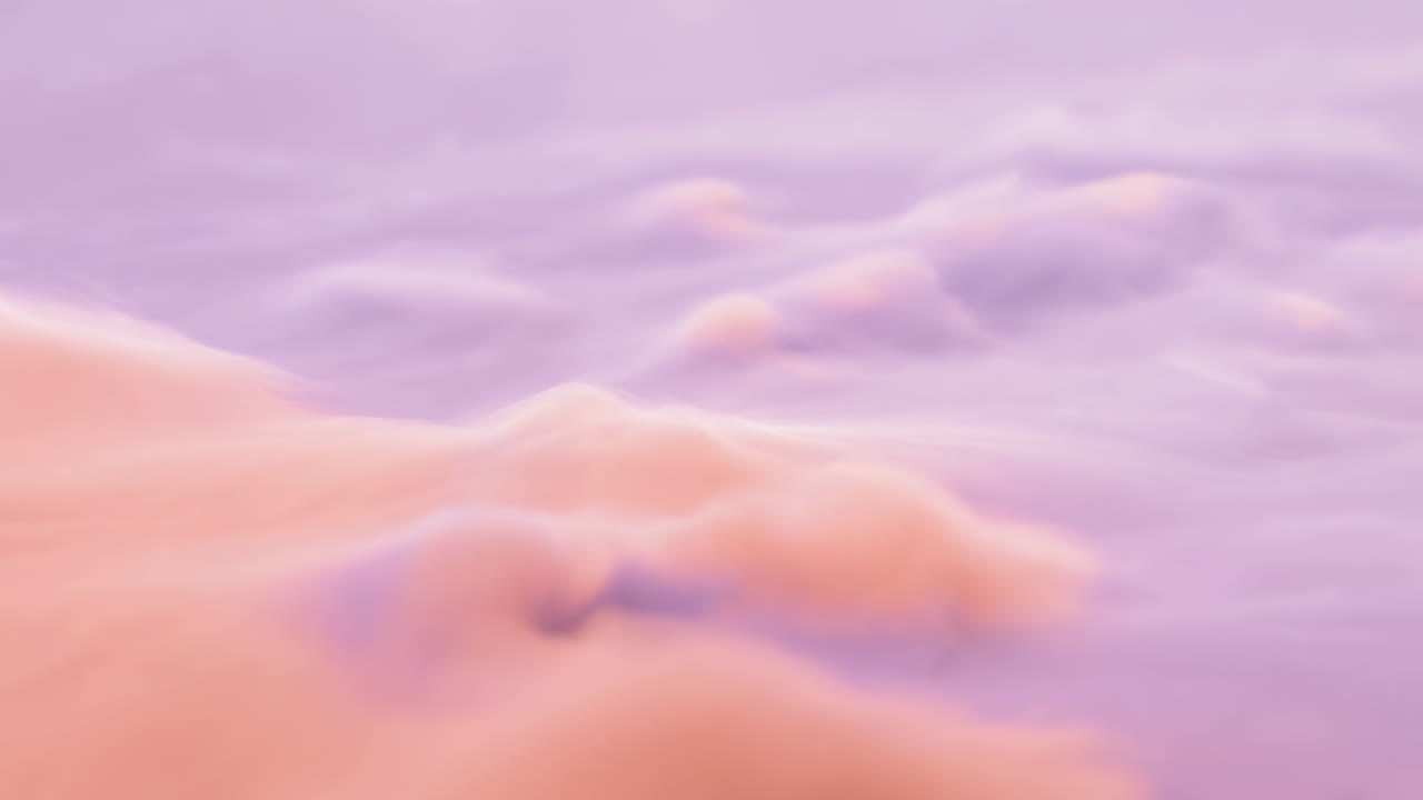 Pastel Cloudscape Over Cotton Waves Softfocus Aerial Footage Sunrise Palette Of Pink And Lavender Rolling