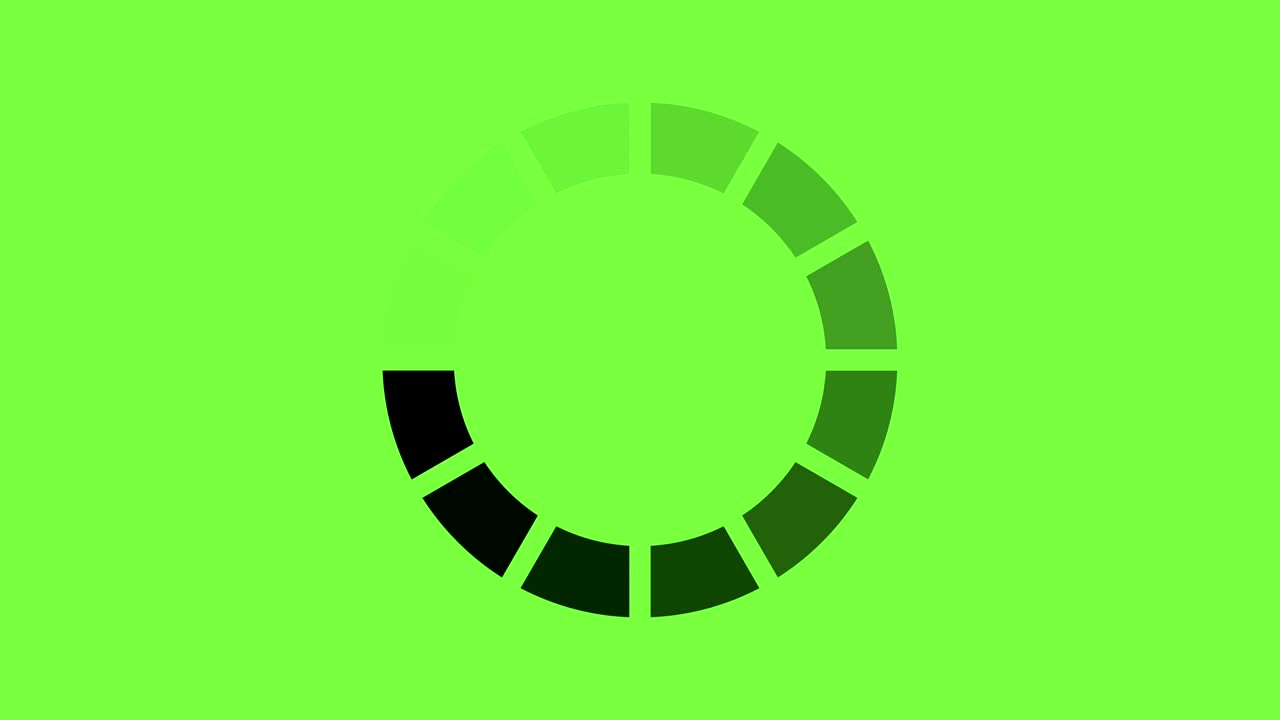 animation - loading circle icon on green background