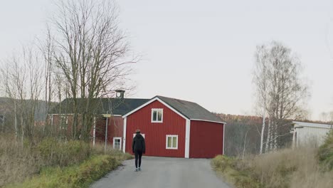 red scandinavian house