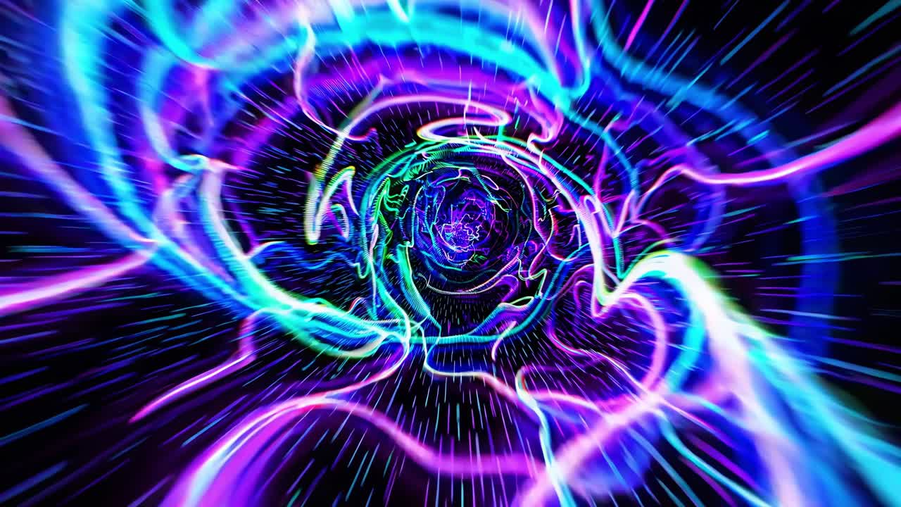 túnel de vórtice de neón abstracto