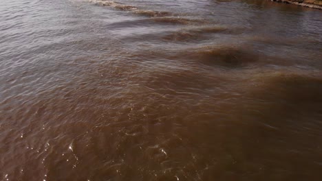 murky waters of oude maas river in south holland, netherlands