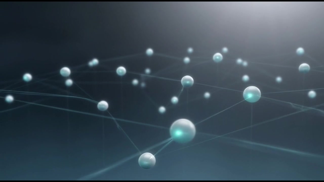 Abstract Digital Network Connection with Glowing Spheres