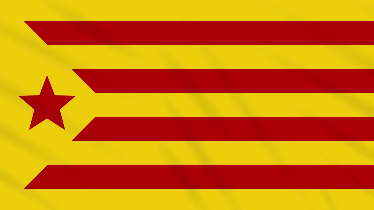 bandera roja estelada agitando el fondo de tela, bucle