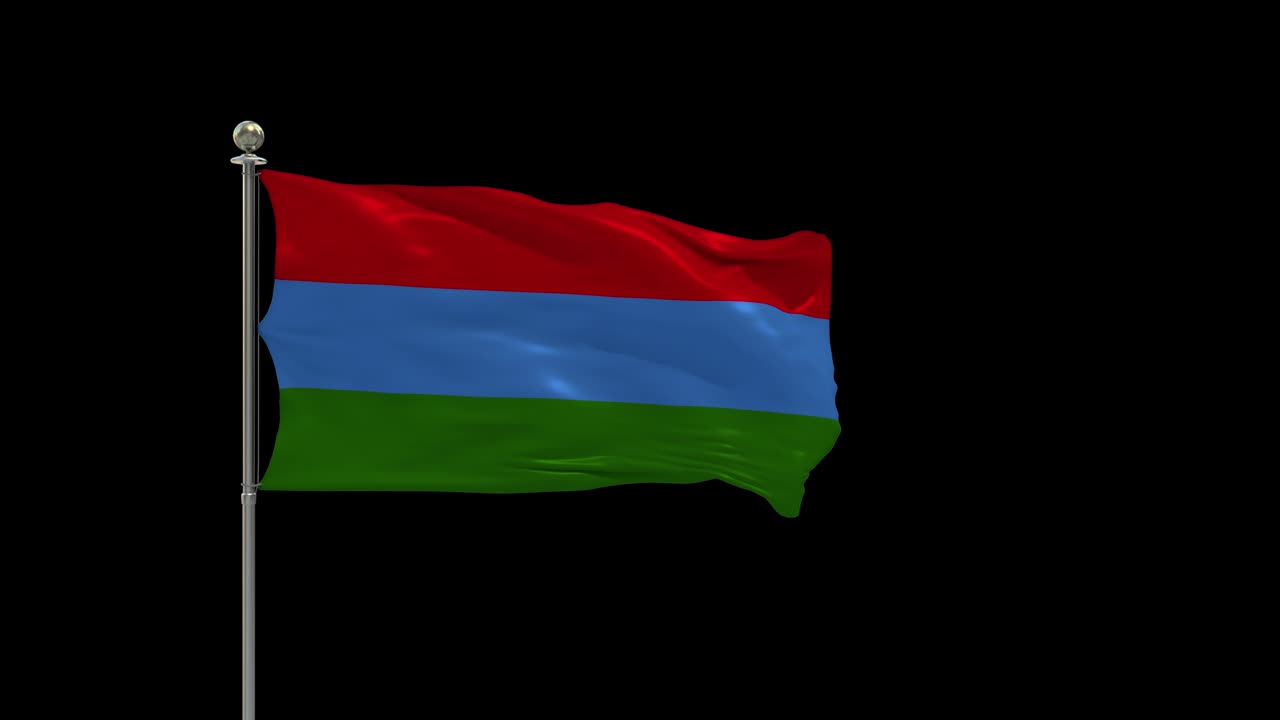 Karelia Various Of Flags Waving National Flag On Pole, Table Flag