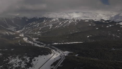 vail pass i70 perspective of sky chutes copper mountain ski resort trail runs ten mile range leadville colorado ikon snowy winter spring snowy peaks evening clouds sunset forward reveal motion