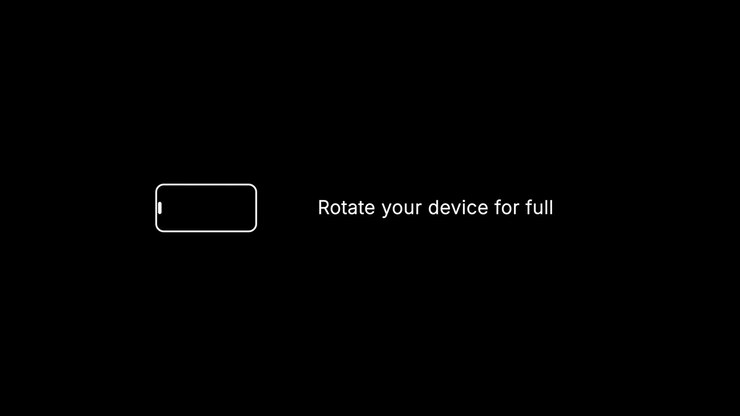 Phone Screen Rotation Instruction Text With Icon Animation