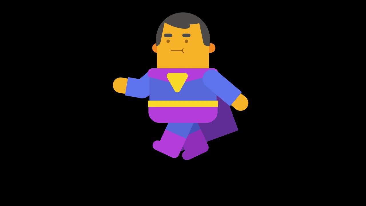 el superhéroe en traje corriendo. canal alfa