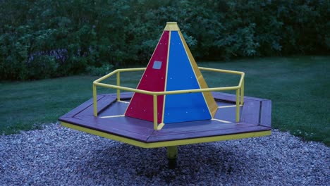 empty merry-go round ride turning