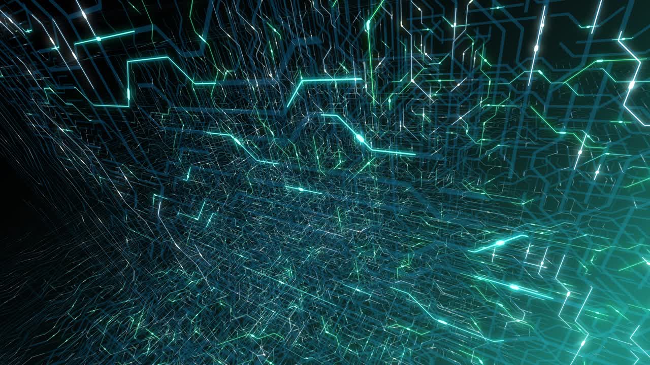 4K seamless loop of printed circuit board (PCB) in motion