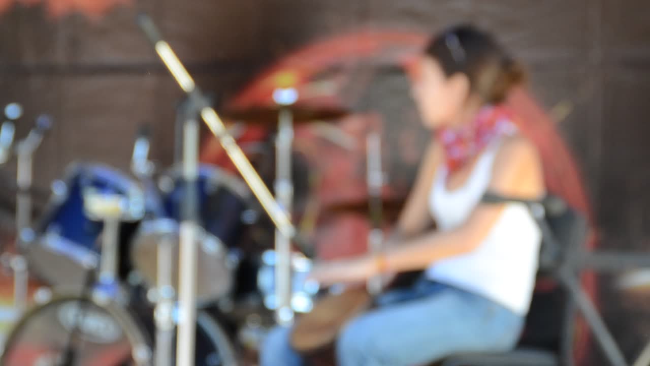 Concerto rock. Chitarrista che suona. Festival internazionale dell'arte della forgia "Park of Forge Figures - 2011"