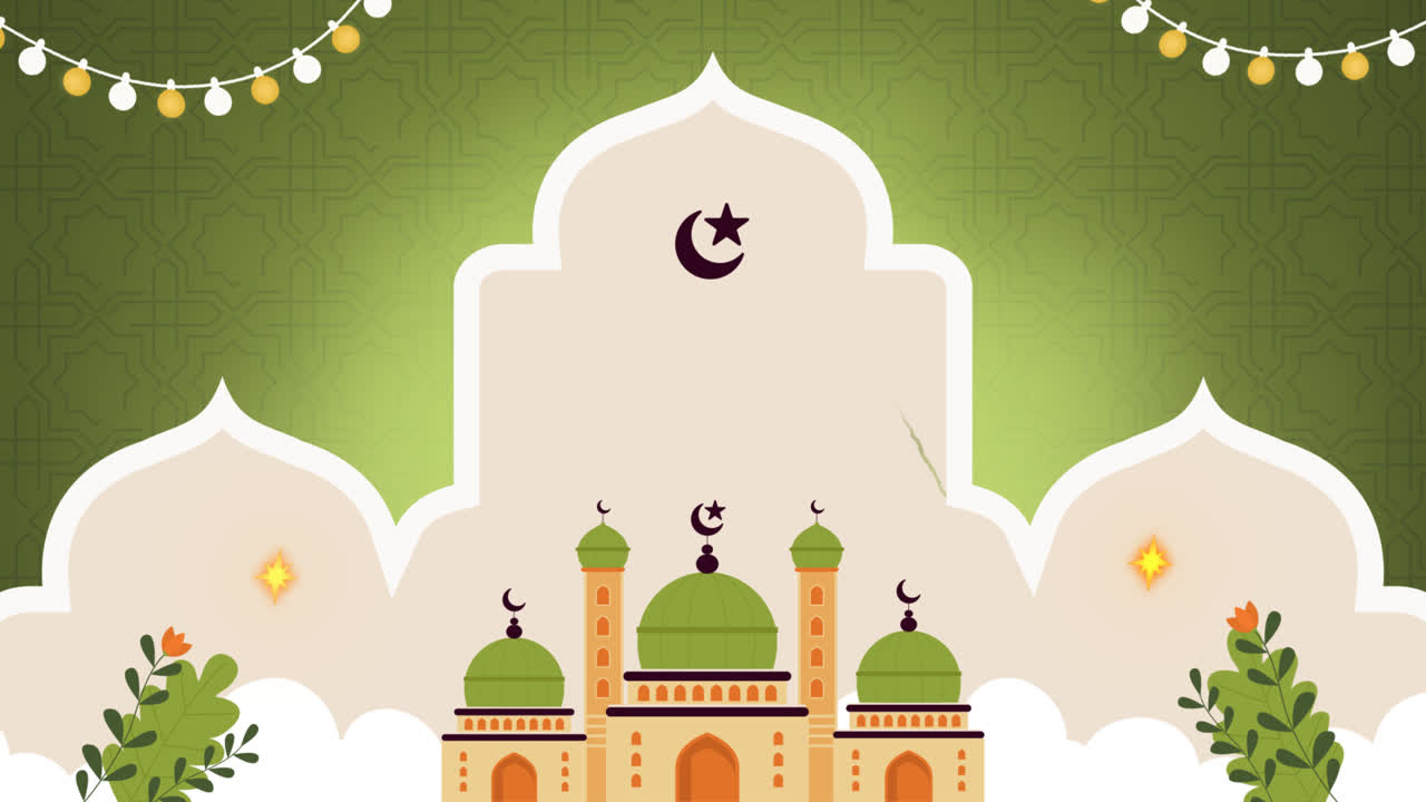 gráfico de movimiento de fondo plano para la celebración del año nuevo islámico