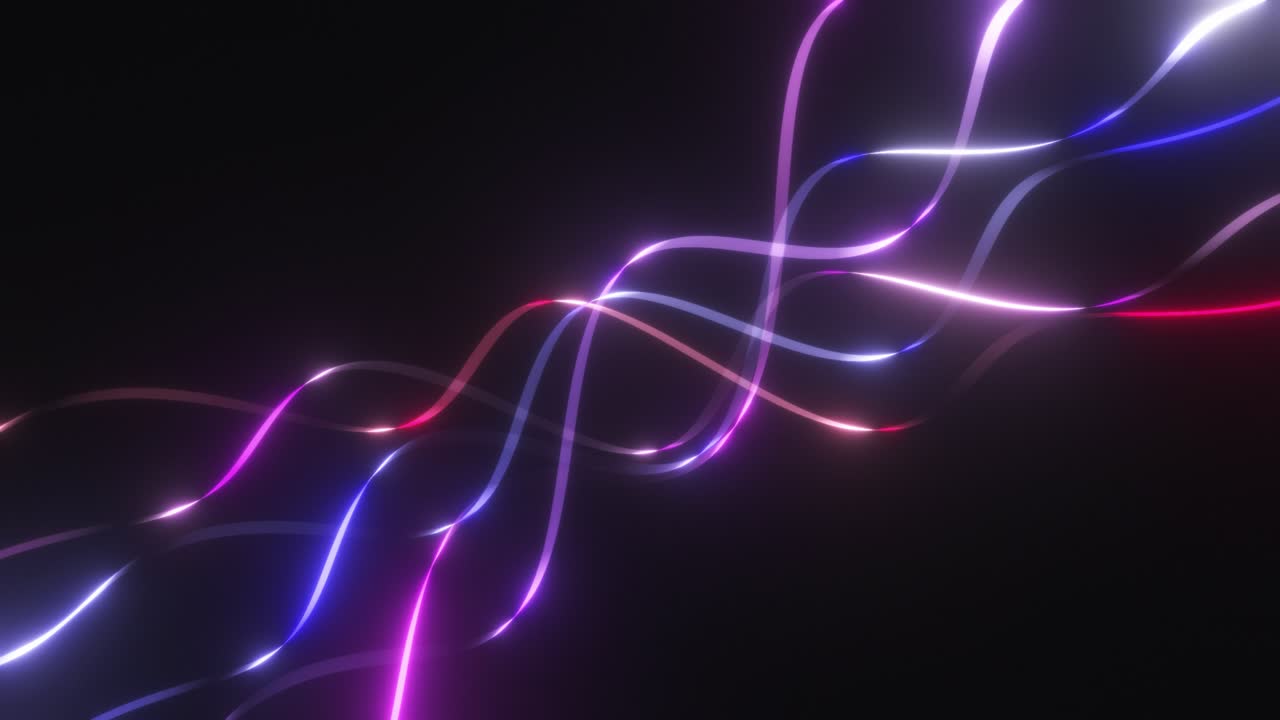 추상적인 네온 빛나는 선