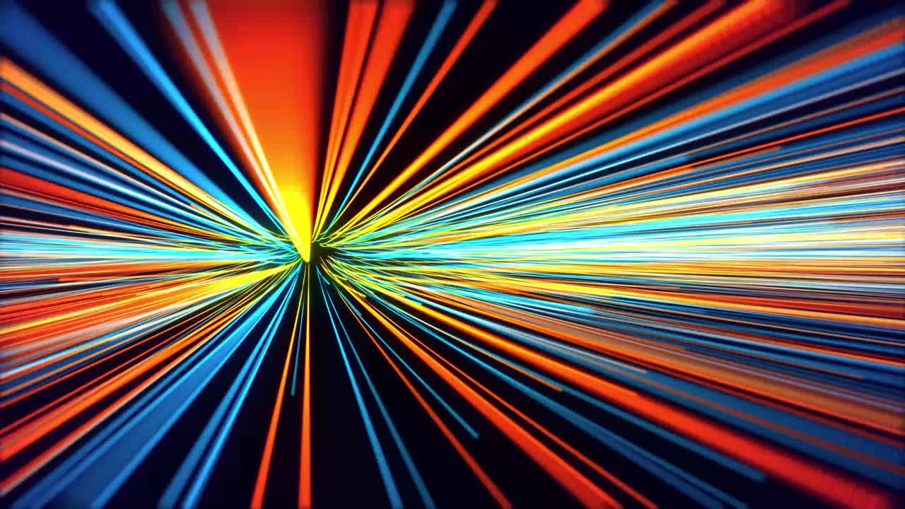 3D 4K loop Lines for fiber optic network Animation. Speed of digital lights.