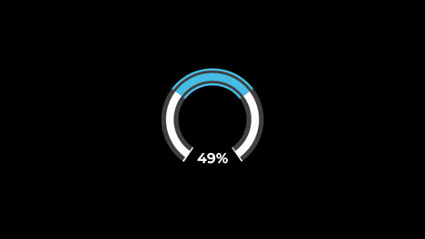 Gráfico-Circular-De-0-A-50%-De-Porcentaje-De-Infografías-Cargando-Anillo-Circular-O-Transferencia,-Descarga-De-Animación-Con-Canal-Alfa.