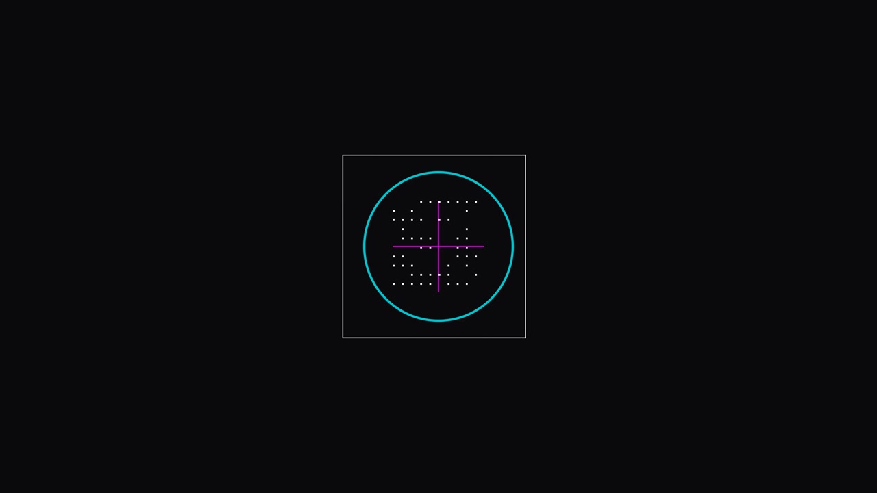 Abstract Geometric Motion Graphics with Pulsing Crosshair and Shapes