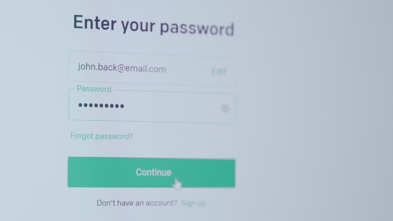 primer plano ingresando la contraseña en un sitio web para iniciar sesión