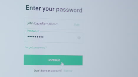 Close-up-entering-password-on-a-website-to-log-in