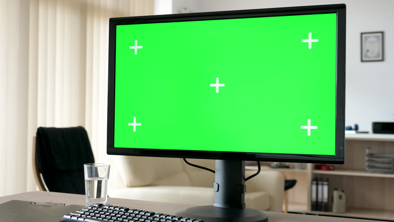 Computer Screen with Green Screen
