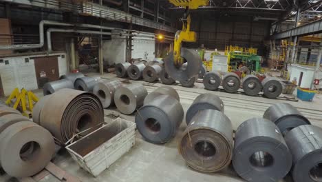 steel coil storage in a factory