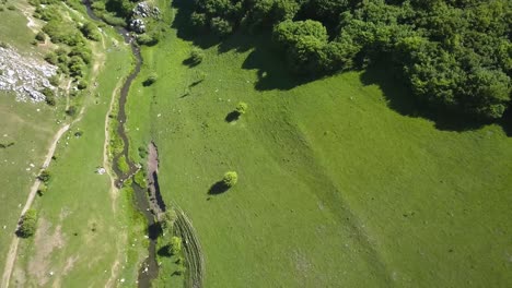 Beautiful-aerial-view-of-the-Hesdate-River-flowing-out-of-the-Turda-Gorge