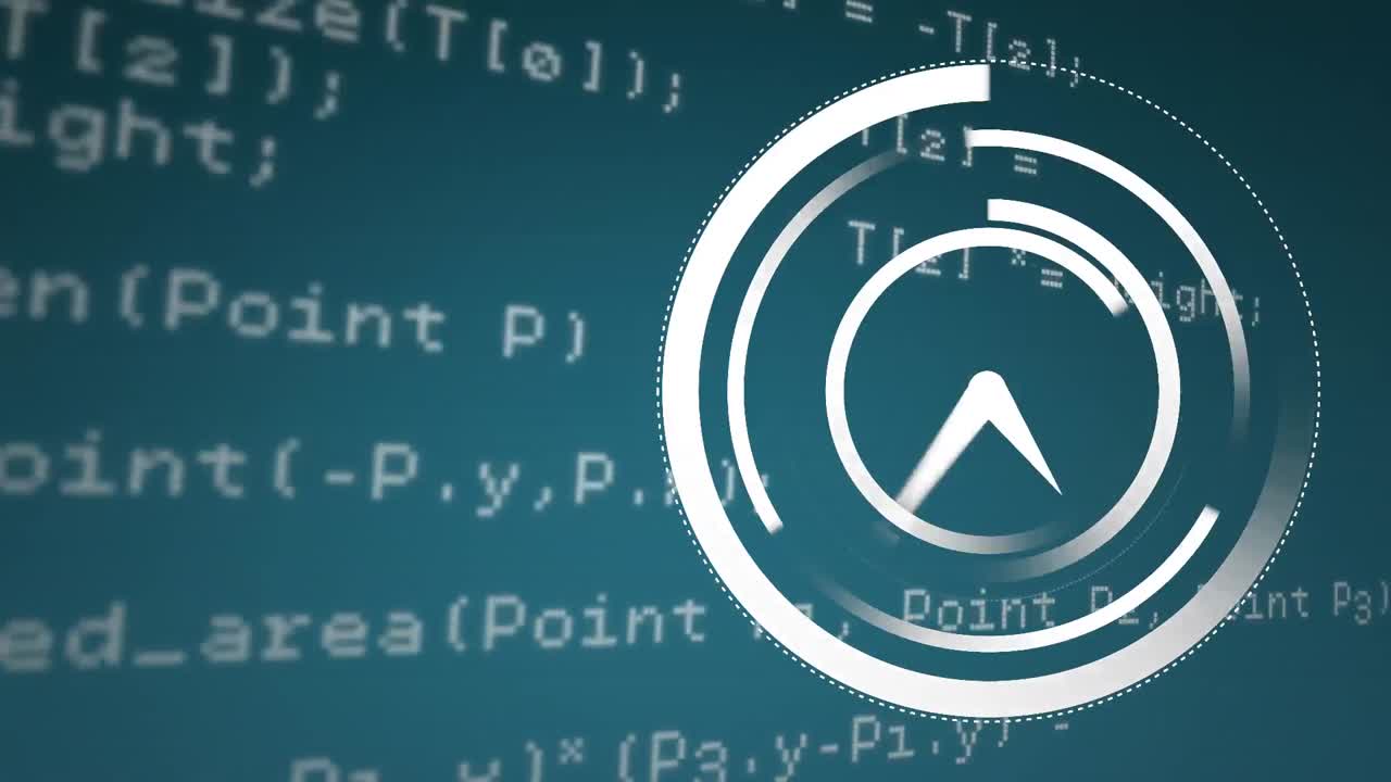 reloj blanco en movimiento y datos de programación sobre fondo azul
