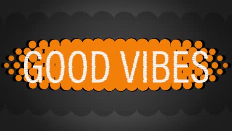 animation of good vibes text on grey background