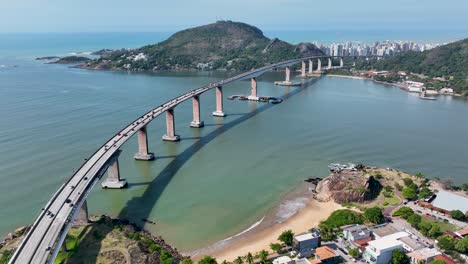 panoramic view of famous third bridge at town of vitoria state of espirito santo brazil