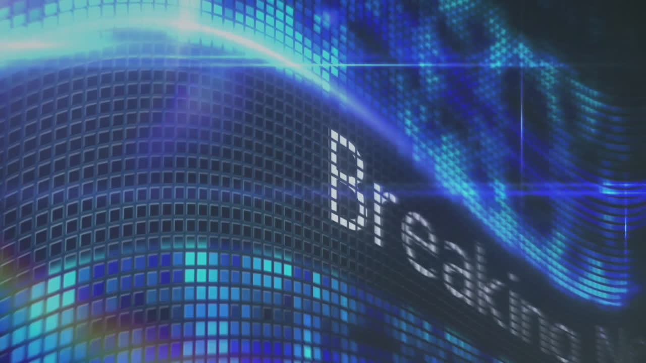 디지털 데이터 처리를 통해 브레이킹 뉴스 텍스트의 애니메이션