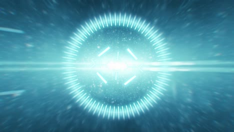 2d hud animation of a target with a background of anamorphic highlights