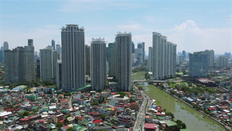 aerial shot rockwell skyline pasig river
