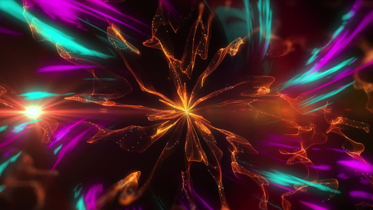 animación de formas en movimiento sobre puntos de luz