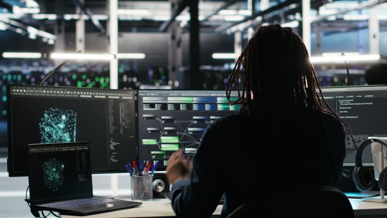 Irked data center IT expert smashing desk, upset by glitching node tree software