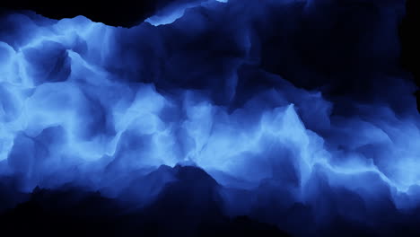 electric energy intense blue lightning bolt shaping darkness